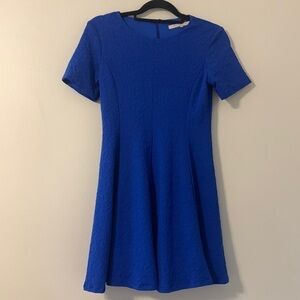 Anthropologie Hutch Fit & Flare Dress Royal Blue Sz Small Office Minimalist Chic